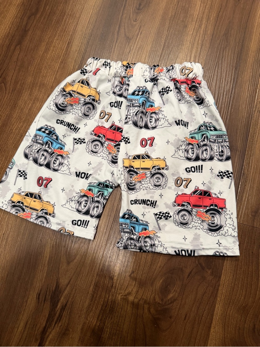Kids 3T Monster Truck Print pull-on Shorts
